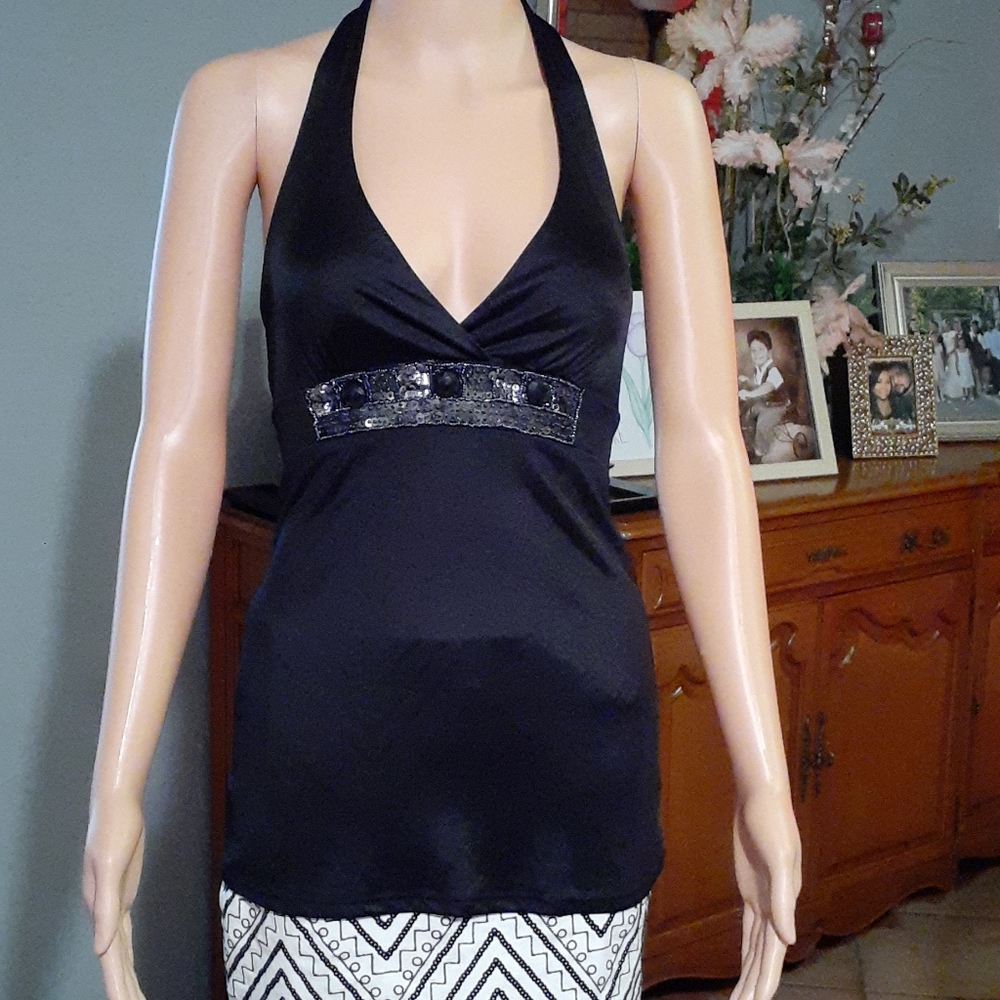 Guess jeans black backless tank top szXS